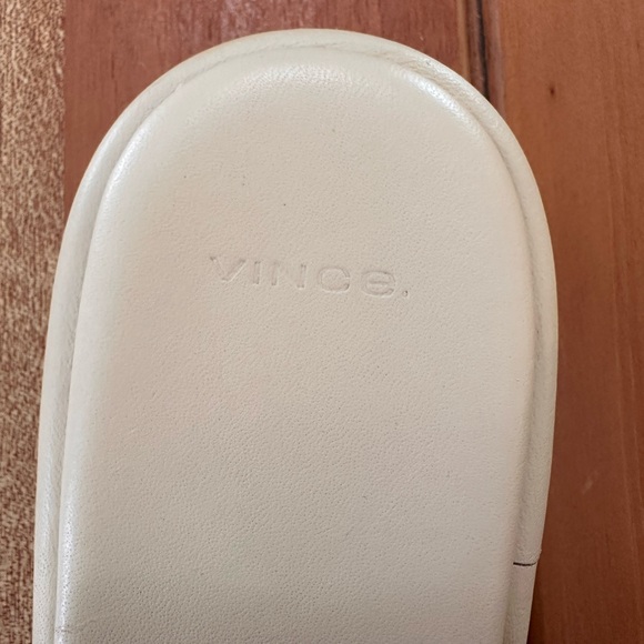 Vince Leather Cream Women's Slide Sandals 8 - Picture 3 of 5